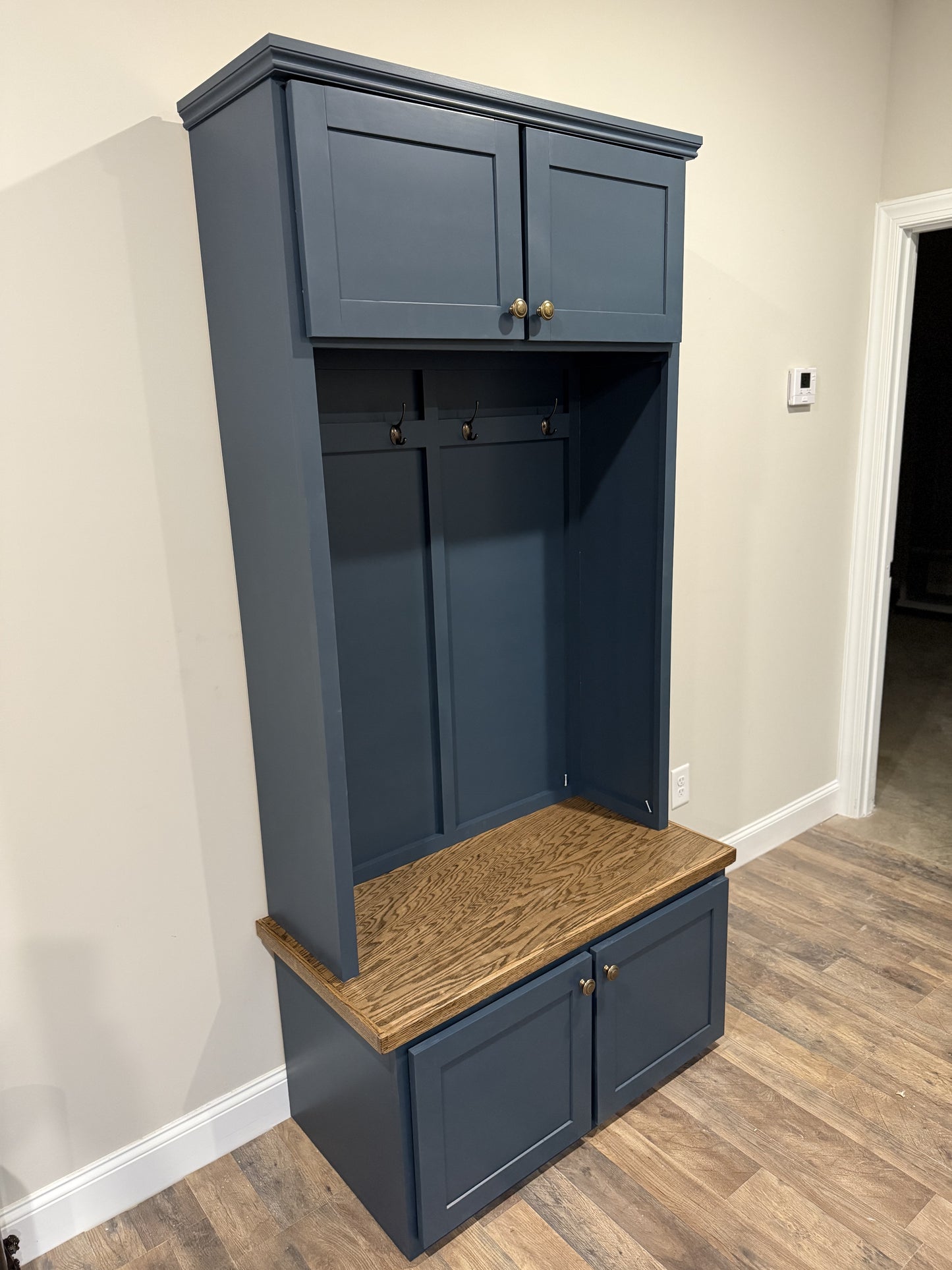 The Decatur Halltree || Entryway Mudroom Storage Lockers with Bench and Hooks